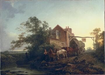 Wagon Outside an Inn