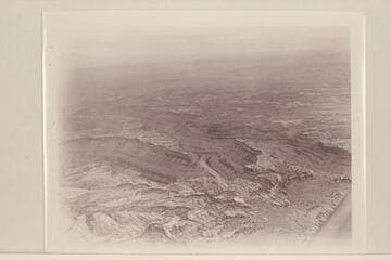 Junction of Colorado and Green Rivers. Land of Standing Rocks. The Colorado flows from upper left to be joined by the Green from left and flow into Cataract Canyon at right. The Junction is at center. River leaves picture at right at ca. Mile 215