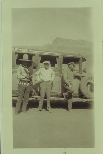 At the dedication of the Marble Canyon Bridge. Print from Freeman collection