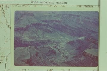 Seventy-five Mile Canyon from Papago Point.  Note undercut canyon