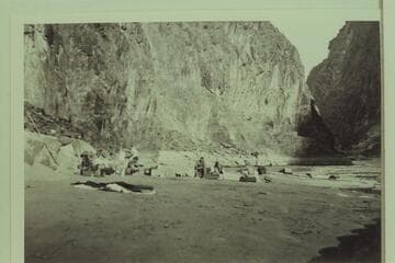 Beach at Travertine Fall. USGS party of 1923