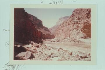 Down from the fan at left bank at 27 Mile Rapid. Mile 26.7