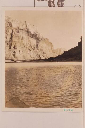 Down Marble Canyon from Mile 60.4 with Cape Solitude in distance. Eddy's caption is "Cape above Kwagunt Cape Solitude in the distance Kwagunt Rapids about 5 PM" showing that he was confused in location