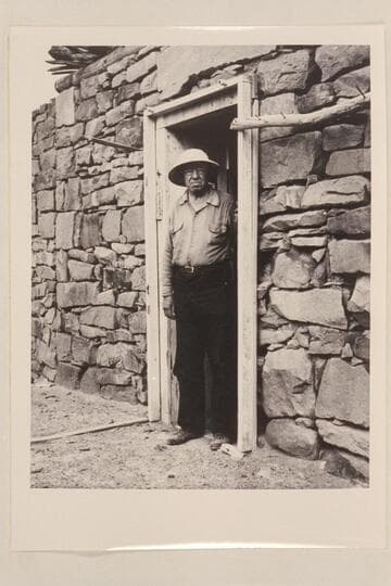 Robert Glass Cleland. Doorway of the fort at Lees Ferry. At end of San Juan and lower Glen Canyon traverse