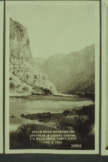 Green River Investigation: Upstream in Ladore Canyon, 2 1/2 Miles above Yampa River