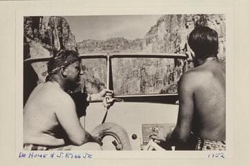 Dr. Bruce Hume and Jim Rigg in the Rigg cruiser. Grand Canyon