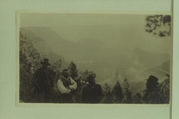 The Zahn party at Grand View en route from Los Angeles to the San Juan River in their Franklin car. Evening