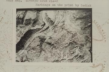 The area around Spanish Bottom. The top of the print is south. Markings on the print by Zodiak