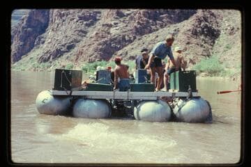 Stern view of "Canyoneers" (Stavely), rig of inflated units. Mile 236