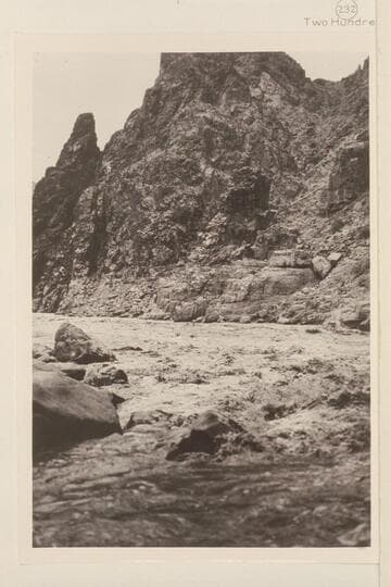 Looking across the head of Rapids No. 56, 10 miles below Diamond Creek. Copy of print No. X6 in the Lint album