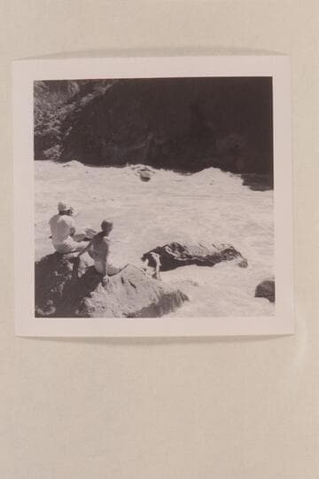 Kent Frost running Upper Disaster. Al Milotte and Shirley Marston watch