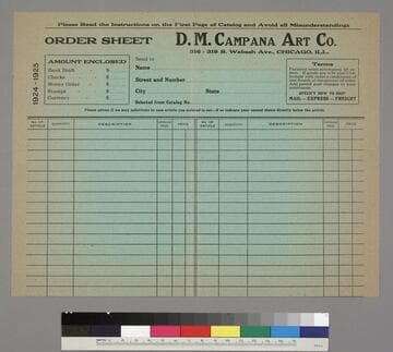 Order Sheet