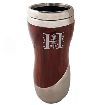 Silver H Logo Wood Travel Mug Silver H Logo Wood Travel Mug